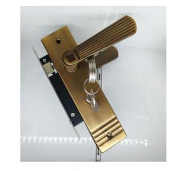 Deluxe Aluminium Door Handle Lock Set - Steel Base Configuration