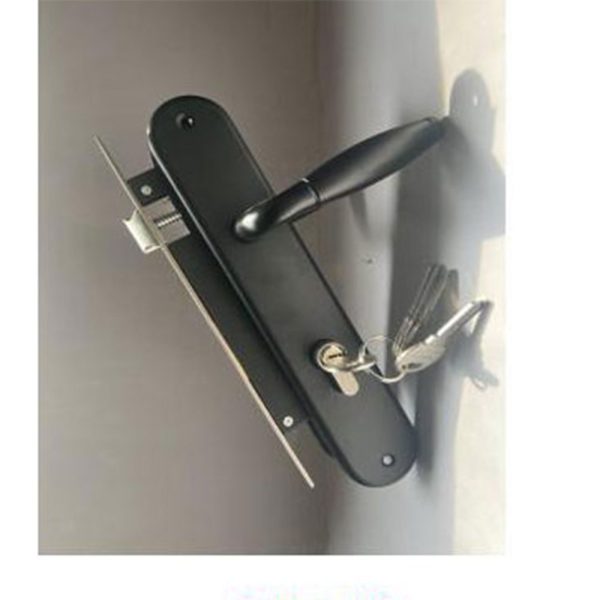 Smooth-Action Aluminium Door Handle Lock Set - Steel Plate Glide