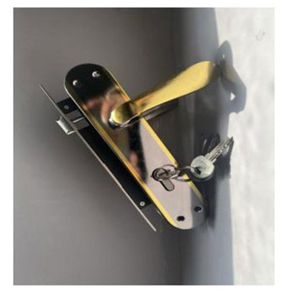 Aluminium Door Handle Lock Set On Steel Plate Africa