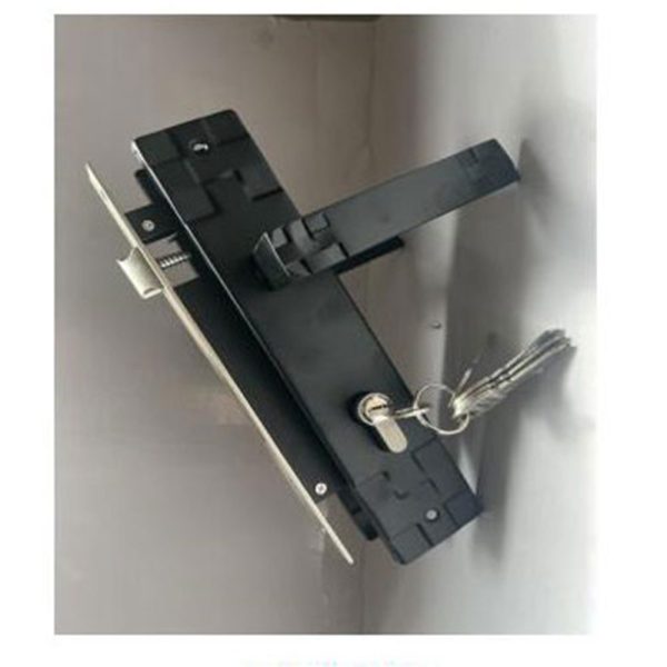 Industrial Aluminium Door Handle Lock Set - Steel Plate Strength