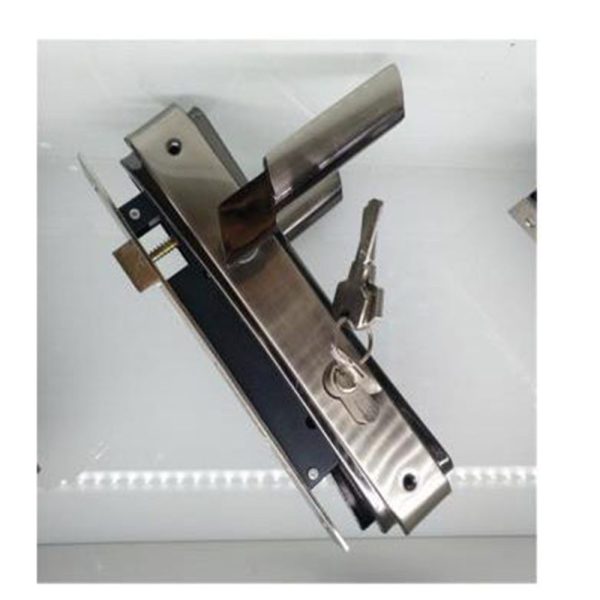 Insulated Aluminium Door Handle Lock Set - Steel Base Energy-Saving