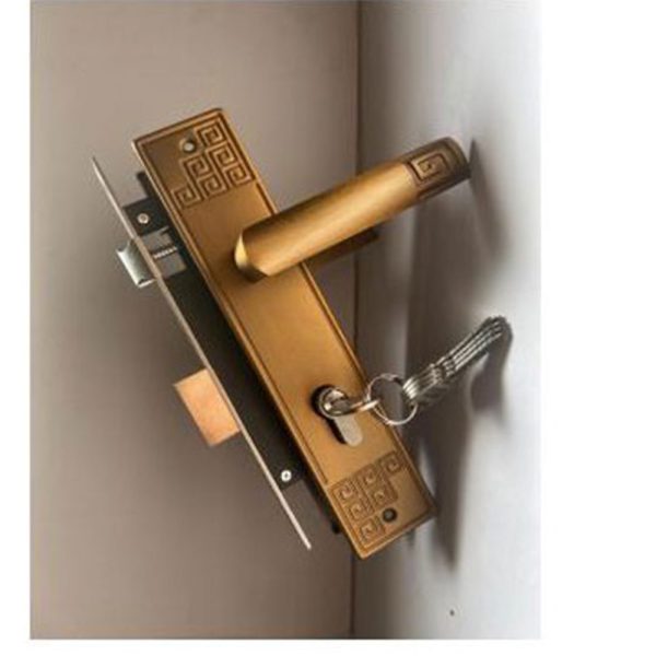 REACH-Compliant Aluminium Door Handle And Lock Set - Steel Mounted