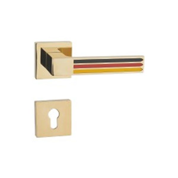 Sunset Gold Zinc Alloy Door Handle - Warm Zamak Rosette - Image 3