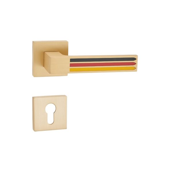 Sunset Gold Zinc Alloy Door Handle - Warm Zamak Rosette