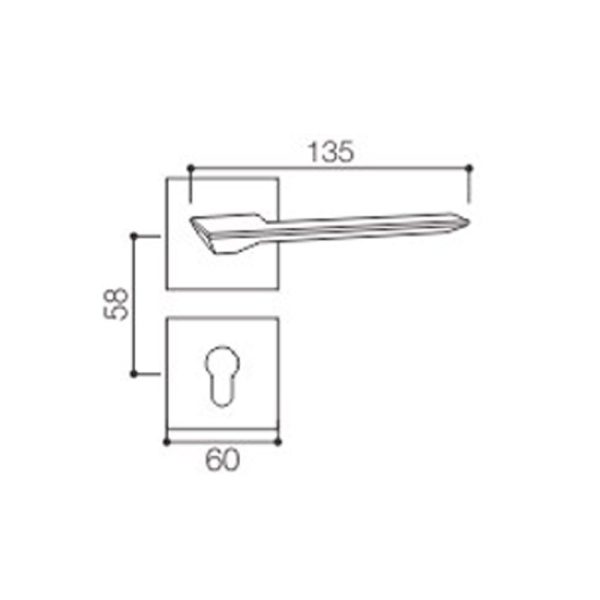 Zinc Alloy Zamak Door Handle With Rosette Design - Image 2