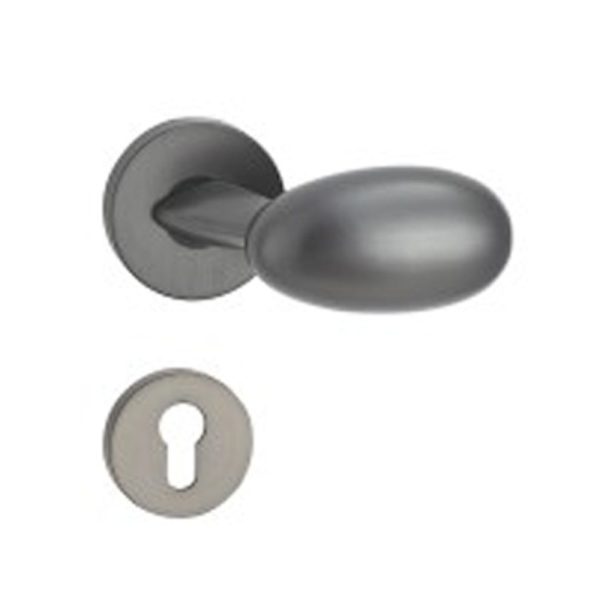 Graphite Black Zinc Alloy Door Handle - Modern Zamak Rosette - Image 5