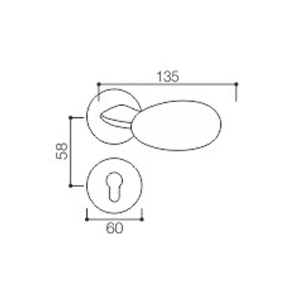Graphite Black Zinc Alloy Door Handle - Modern Zamak Rosette - Image 2