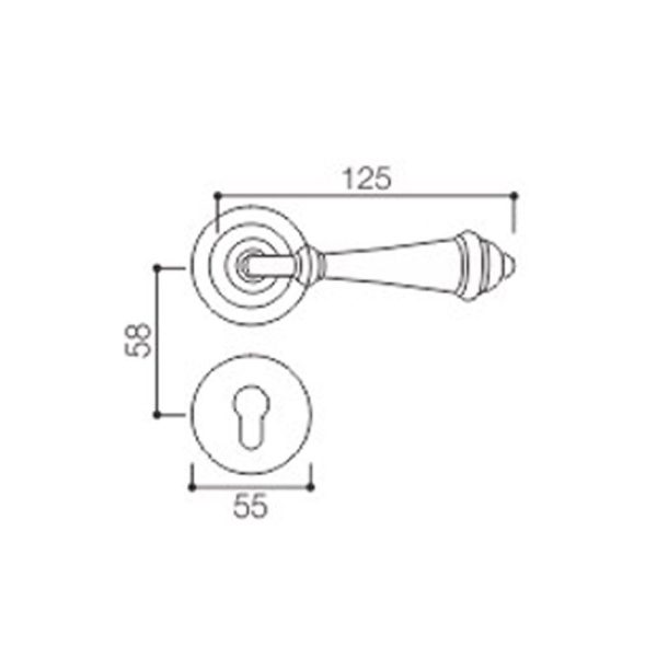 Ebony Black Zinc Alloy Door Handle - Dramatic Zamak Rosette - Image 2