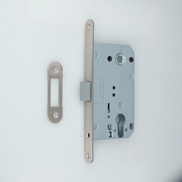 XB 8550PVC(410AGB) MIDDLE LATCH Cylinder hole Lock Body.
Satin Nickel