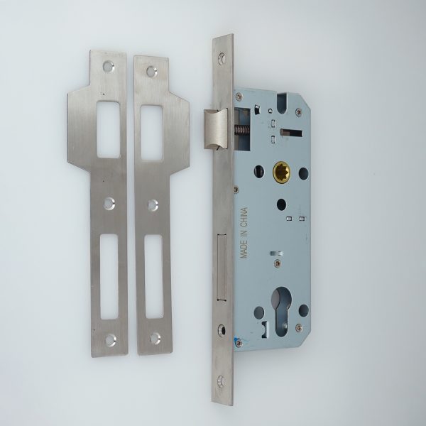 KH 8545 Cylinder Hole Mechanical Lock body,
SATIN STAINLESS STEEL Plate , Satin Nickel Latch and Deadbolt
Zinc Alloy Latch + Iron Deadbolt
